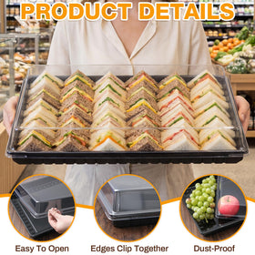 Shellwei divided serving trays keeping foods separated for a neat display.
