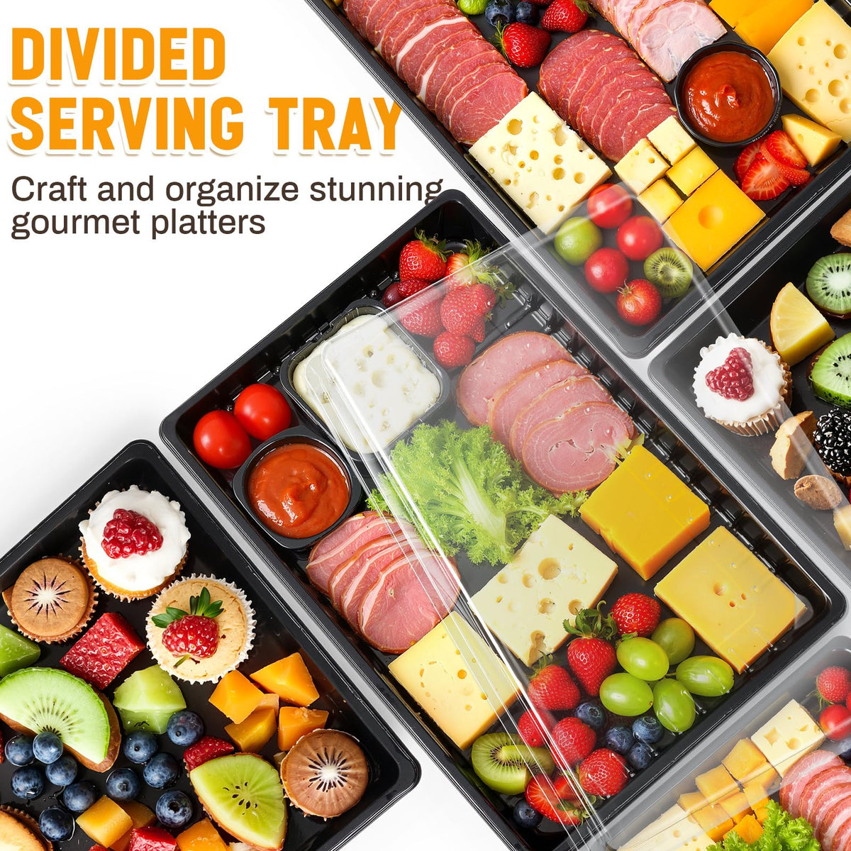 Shellwei divided-serving trays for neat, organized food presentation