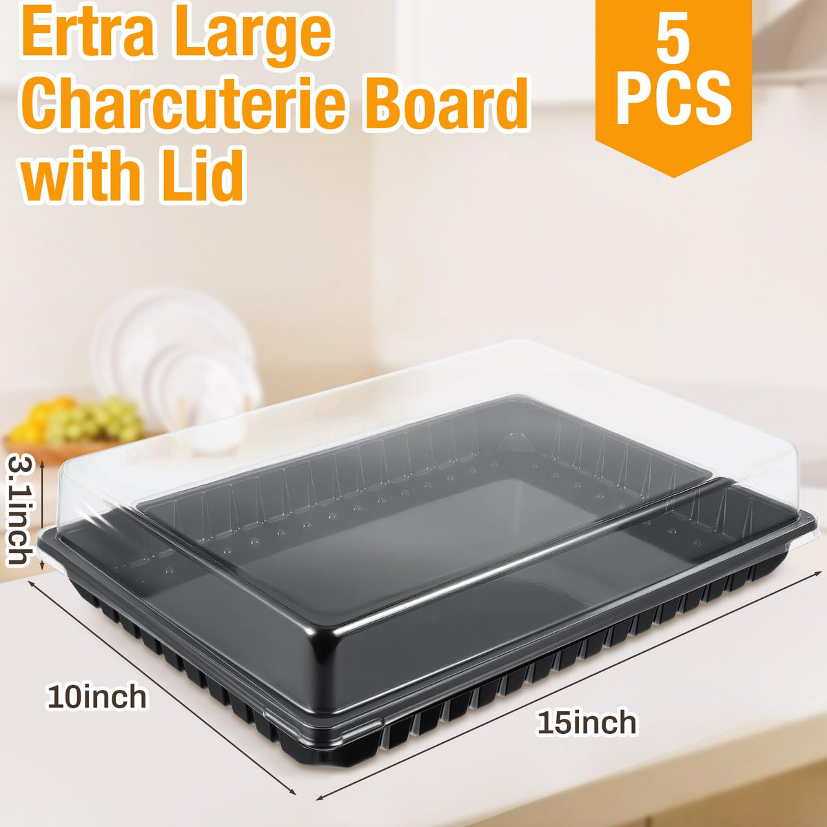 Shellwei five-pack charcuterie trays stacked for compact storage