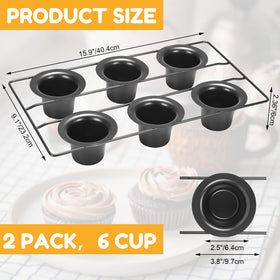 Shellwei round cups close-up show nonstick coating for easy release.