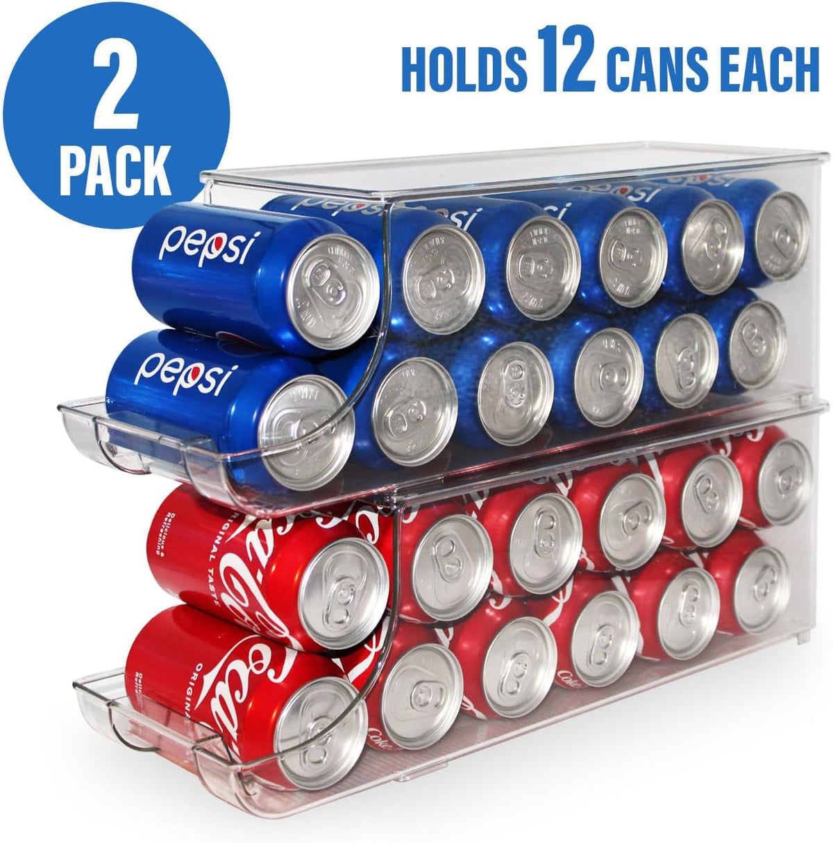 ShelfShaper Soda Can Organizer in fridge or on countertop for versatile storage