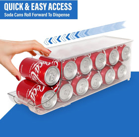 ShelfShaper Soda Can Organizer with Lids stackable design saves space