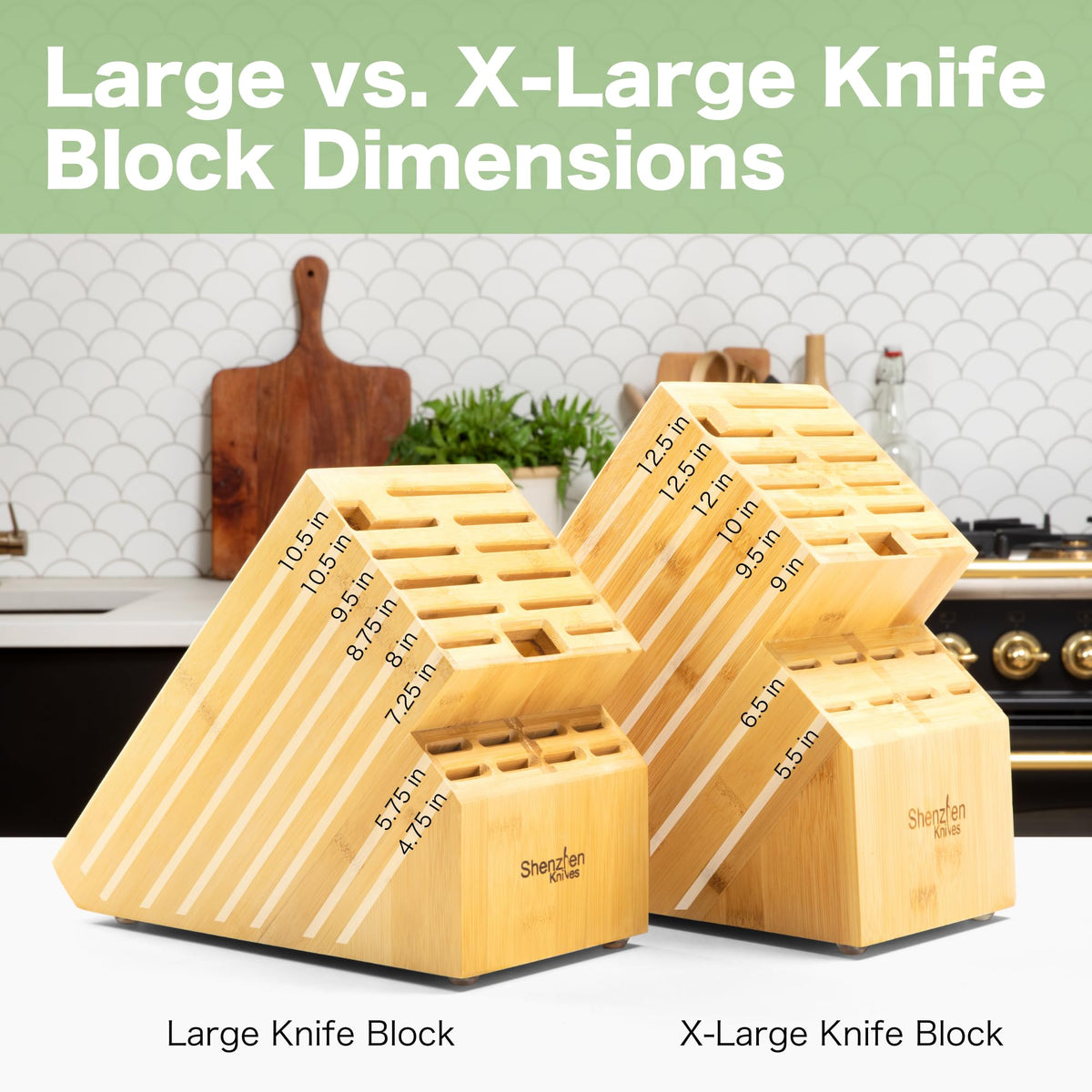 Two-tier design of Shenzhen Knives block for quick knife access and display