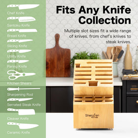 Shenzhen Knives with wide openings for easy knife insertion and blade safety