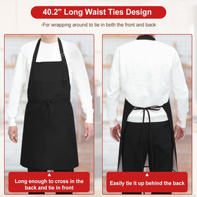 SHEOMERN adjustable neck and 40-inch waist tie for secure fit.