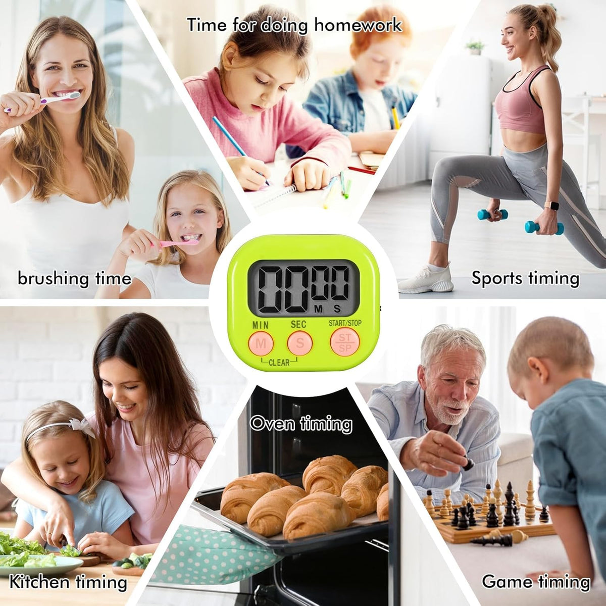 SHEYONGBY timer with large LCD display for easy readability