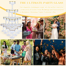 SHIQIKEJIPTY 7oz champagne coupe glasses elevate drinks while reducing breakage risk