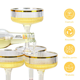 SHIQIKEJIPTY stackable champagne coupe glasses 7oz for easy service