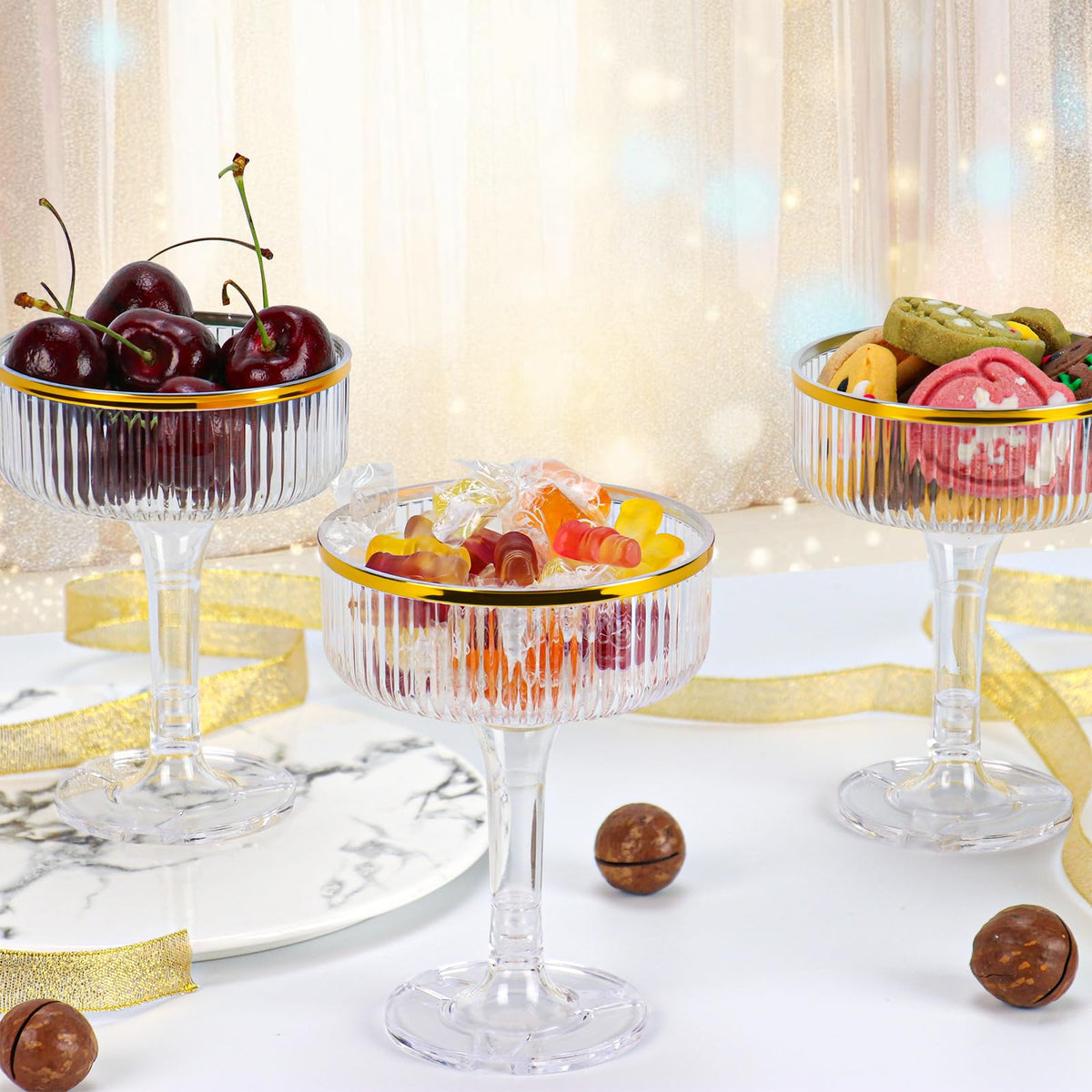 SHIQIKEJIPTY wedding-friendly champagne flutes with press-fit base for quick setup