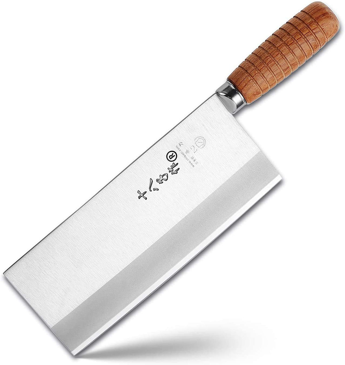SHI BA ZI ZUO 8-inch cleaver blade for precise chopping and long-lasting sharpness.