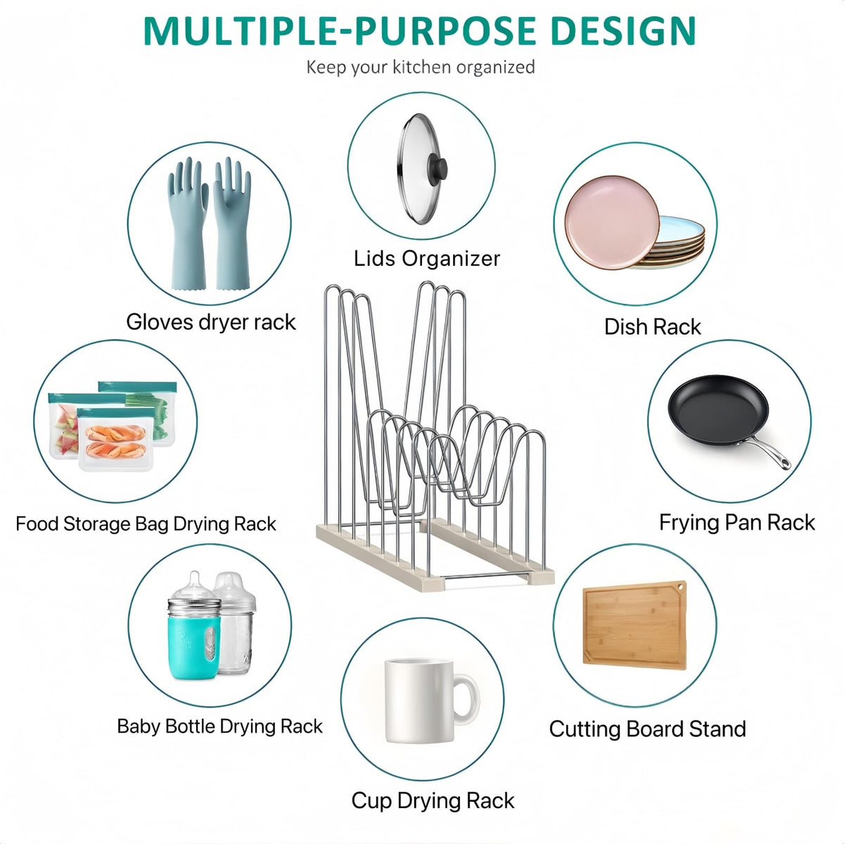 SHILFID rack in multi-use mode as dish and board organizer