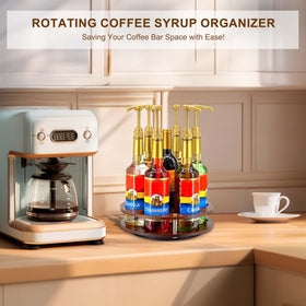 SHILFID syrup bottles display turntable enables quick flavor selection