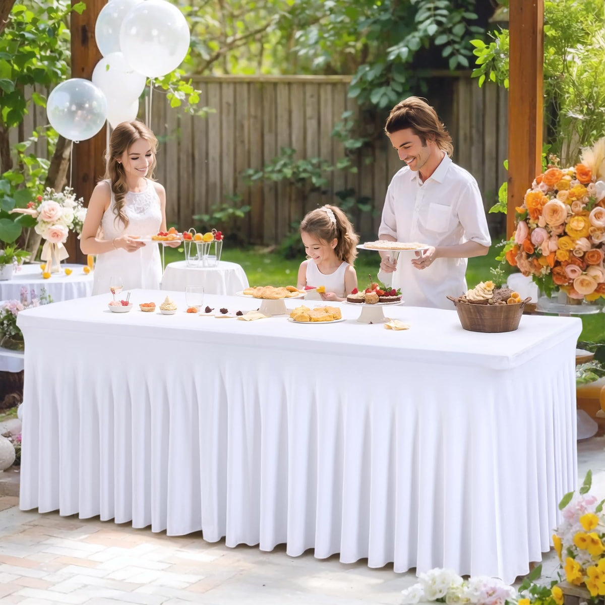 Shillance wrinkle-resistant fabric allows easy laundering and reuse for clean, polished surfaces.