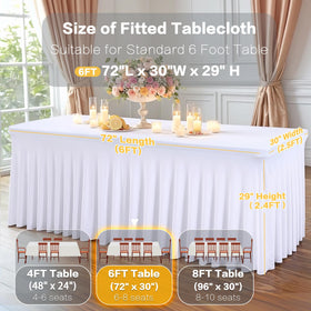Shillance fitted skirted cover demonstrates quick setup for weddings and parties.