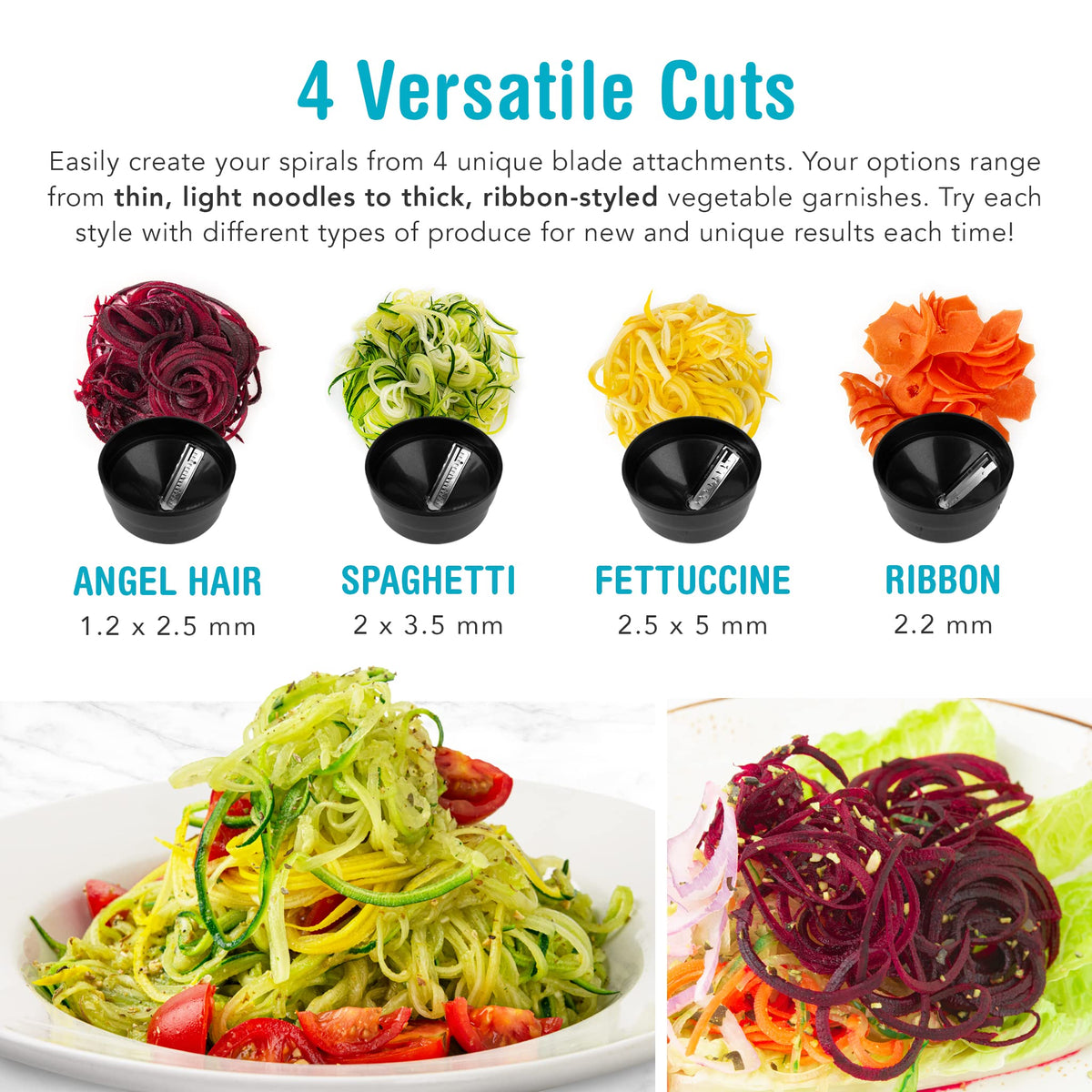 Shine SES-100 electric spiralizer with four blade attachments offers multiple noodle sizes