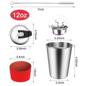 ShineMe 12oz stainless steel cup with leak-proof lid for classroom use.
