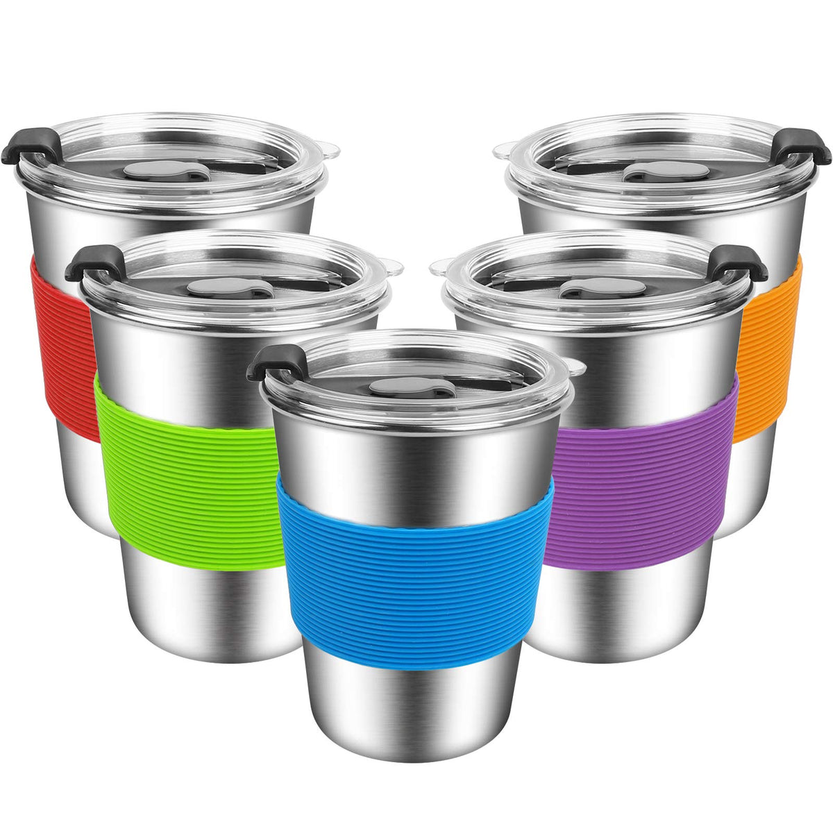 ShineMe kids cup with lid and color sleeve for spill-free outdoor hydration.
