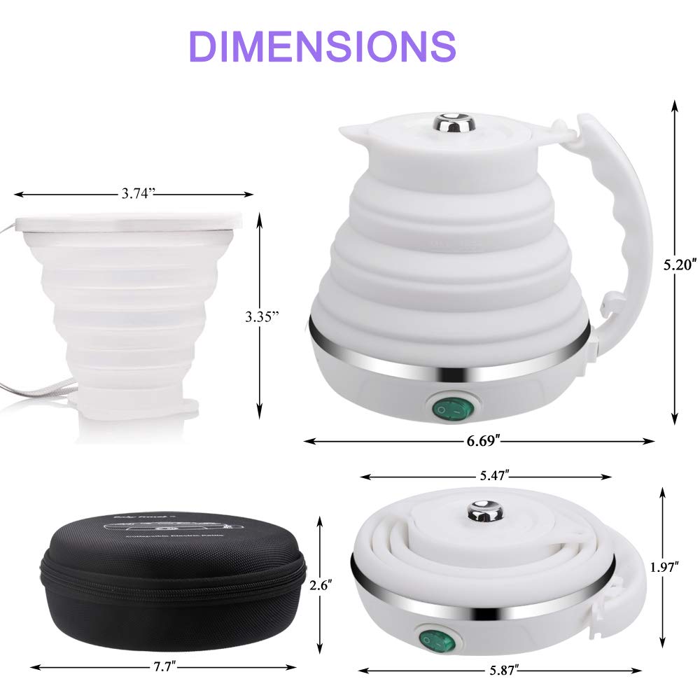 ShineMe upgrade travel kettle 555ml capacity ready for on-the-go use.