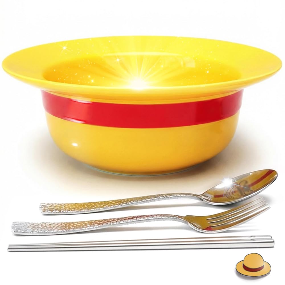 shiningsoul straw-hat ceramic bowl with 7.5-inch diameter, ideal for ramen and casual meals.