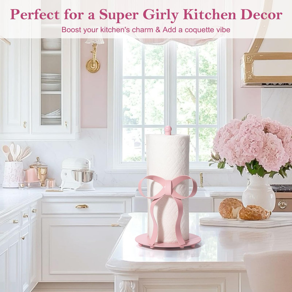 Shinlar coquette-style accessory enhances bathrooms or kitchens with playful pink accents.