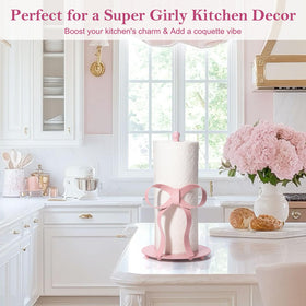 Shinlar coquette-style accessory enhances bathrooms or kitchens with playful pink accents.