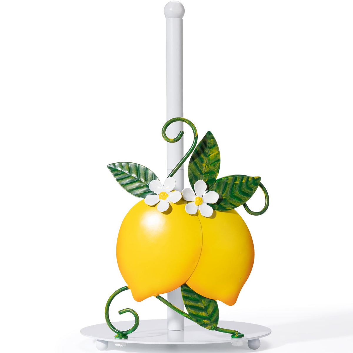 Shinlar Lemon Paper Towel Holder front view adds a sunny kitchen centerpiece.