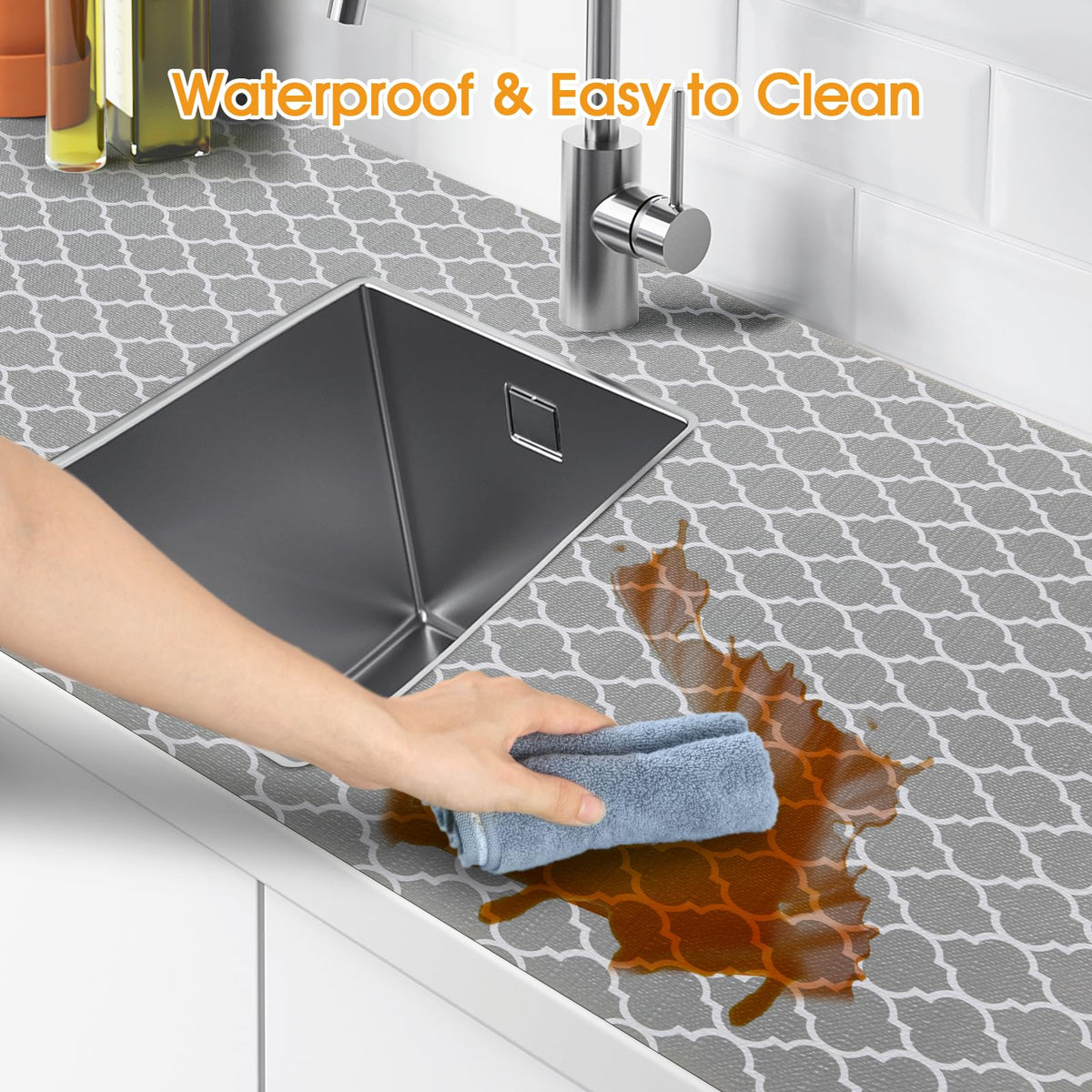 Shinlendid kitchen liner thick BPA-free material for long-lasting protection.