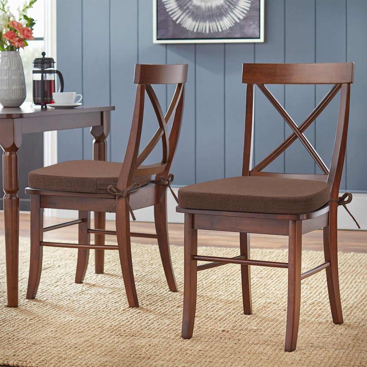 Shinnwa brown dining room cushions brightening the space with comfort