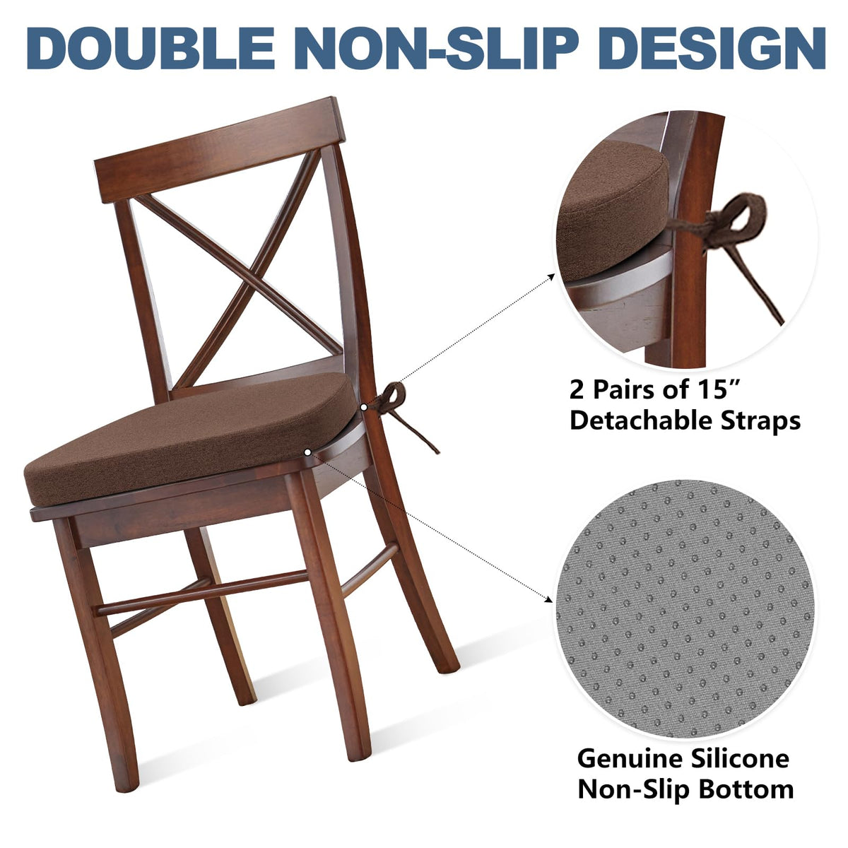 Shinnwa 17x16x2 inch cushions fit most chairs for dining and work