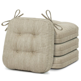 Shinnwa dining chair cushions 4-pack beige, top view, enhancing comfort during meals.