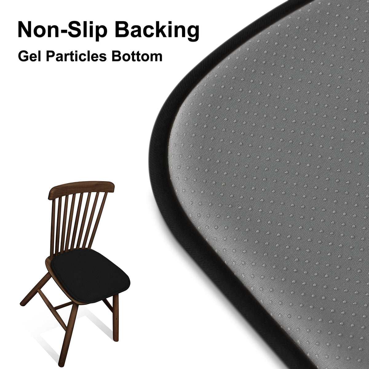 Shinnwa non-slip bottom keeps cushions securely in place on chairs.