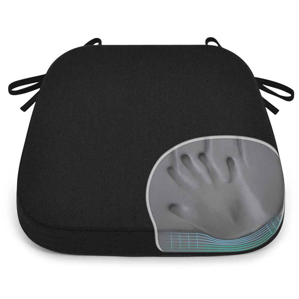 Shinnwa dining chair pad with dual-foam design for evenly distributed support.
