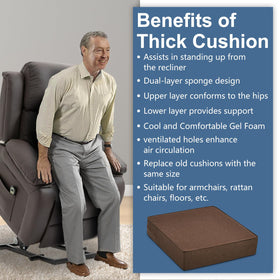 Shinnwa recliner cushion with zipper protection keeps foam secure