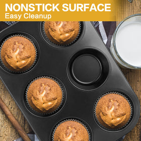 Shinsin Jumbo Muffin Pan 6-Cup durable carbon steel resists warping