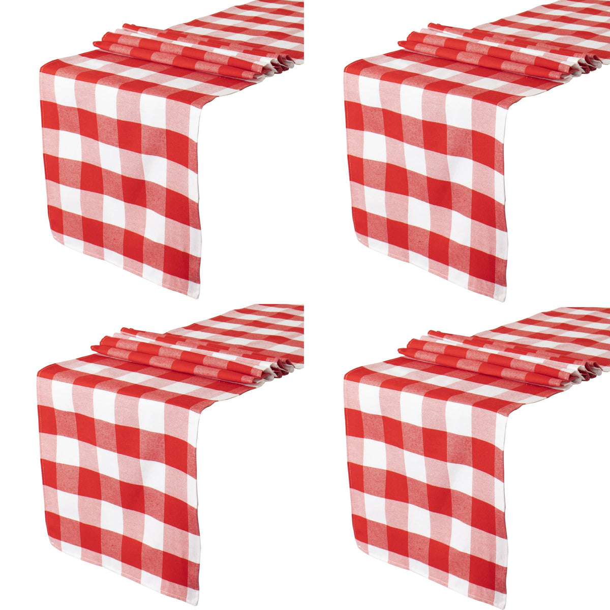 ShinyBeauty buffalo plaid table runner 108in red and white on dining table for festive gatherings