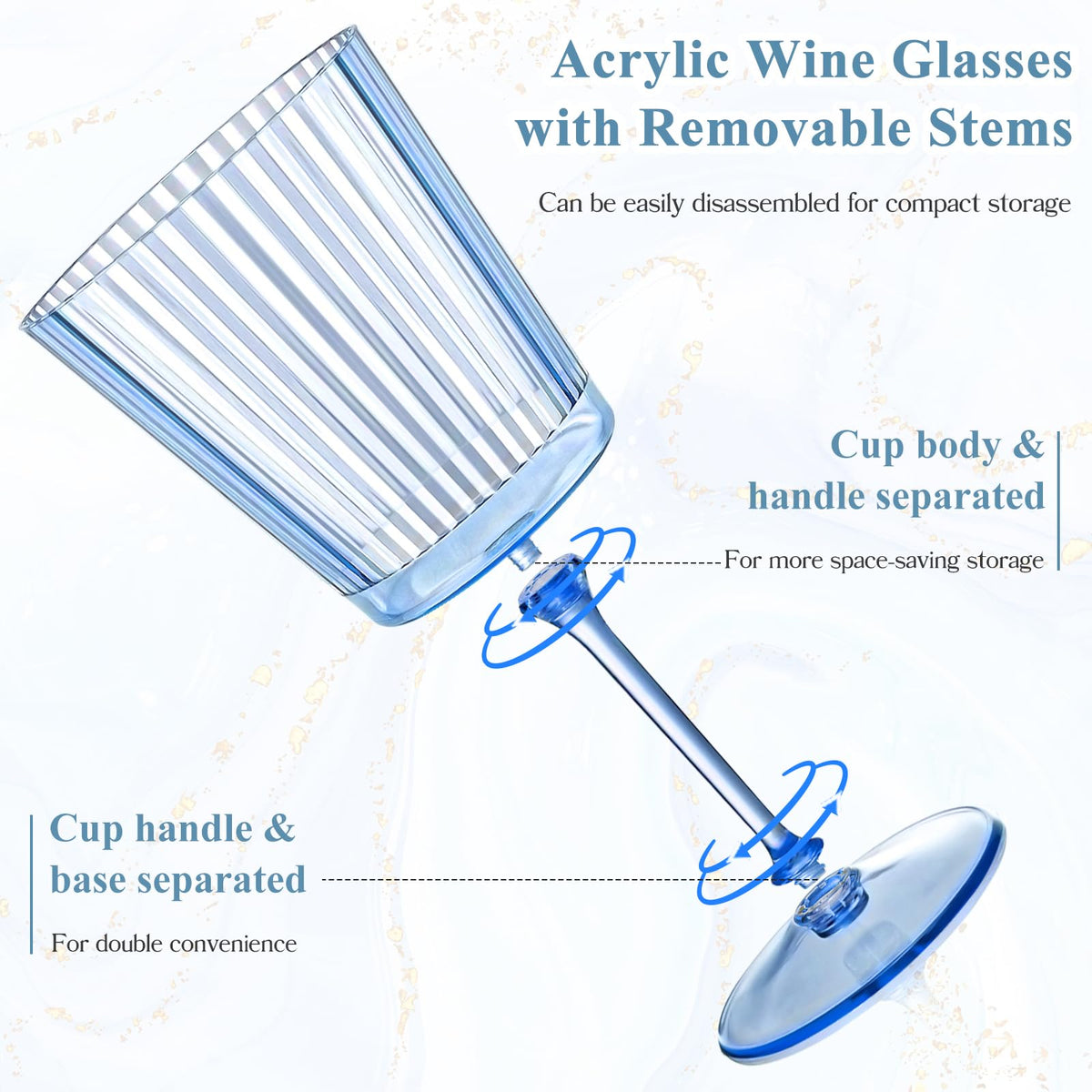 SHIQIKEJIPTY blue ribbed wine glass for weddings and parties with vintage flair.