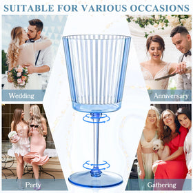 SHIQIKEJIPTY vintage-inspired blue ribbed glassware for versatile occasions.