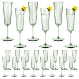 SHIQIKEJIPTY sage green champagne flutes with detachable handle for versatile use
