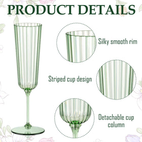 SHIQIKEJIPTY sage green champagne flutes lightweight plastic reduces breakage