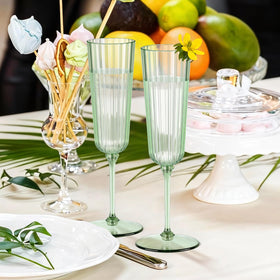 SHIQIKEJIPTY sage green champagne flutes perfect for casual outdoor parties