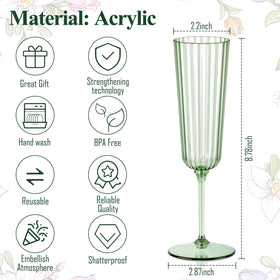 SHIQIKEJIPTY sage green champagne flutes stackable design saves space at gatherings