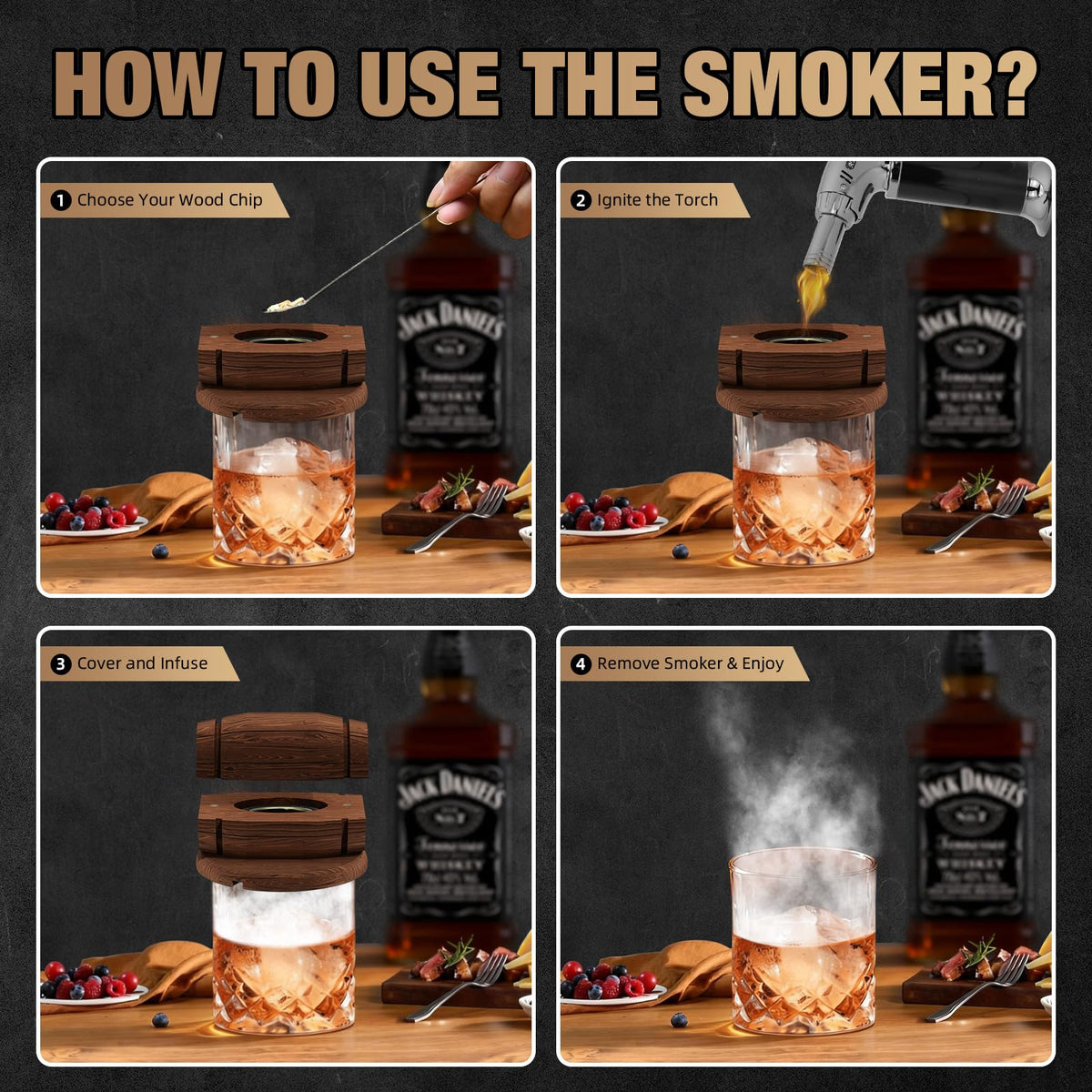 SHLLKTTRY pear wood offers soft, dessert-friendly smoke for cocktails