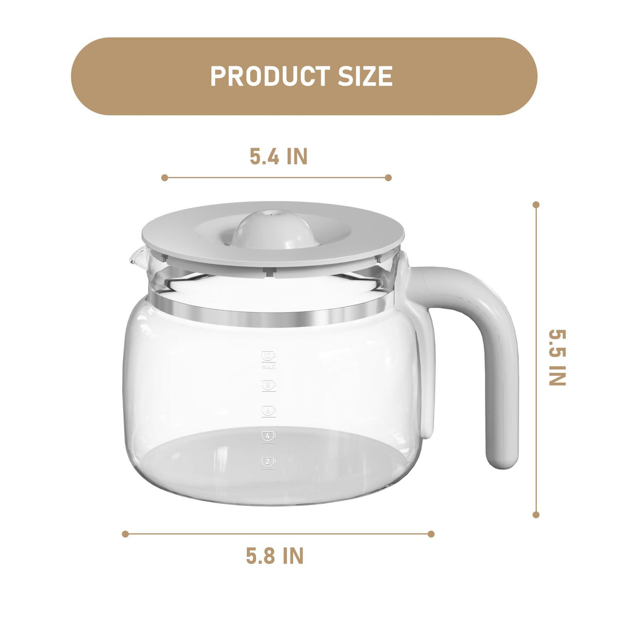Shonshon 10-Cup Carafe mouth-wide design supports thorough cleaning