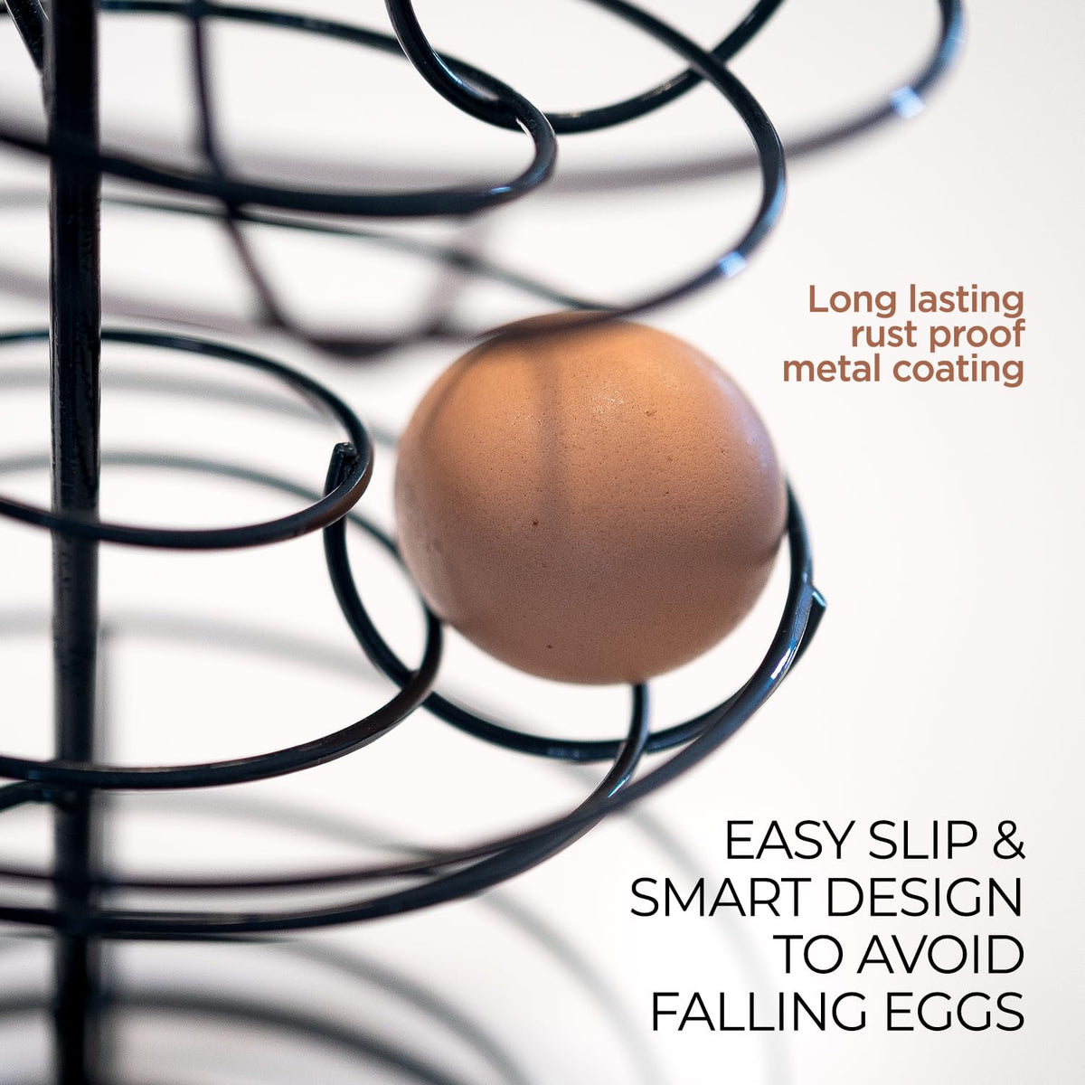 Shop Square Countertop Egg Dispenser with sturdy black wire frame