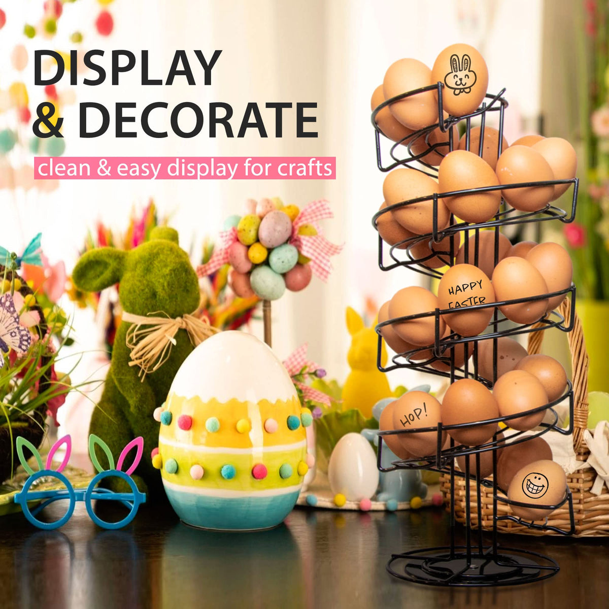 Shop Square Spiral Egg Holder on counter adds stylish kitchen decor.