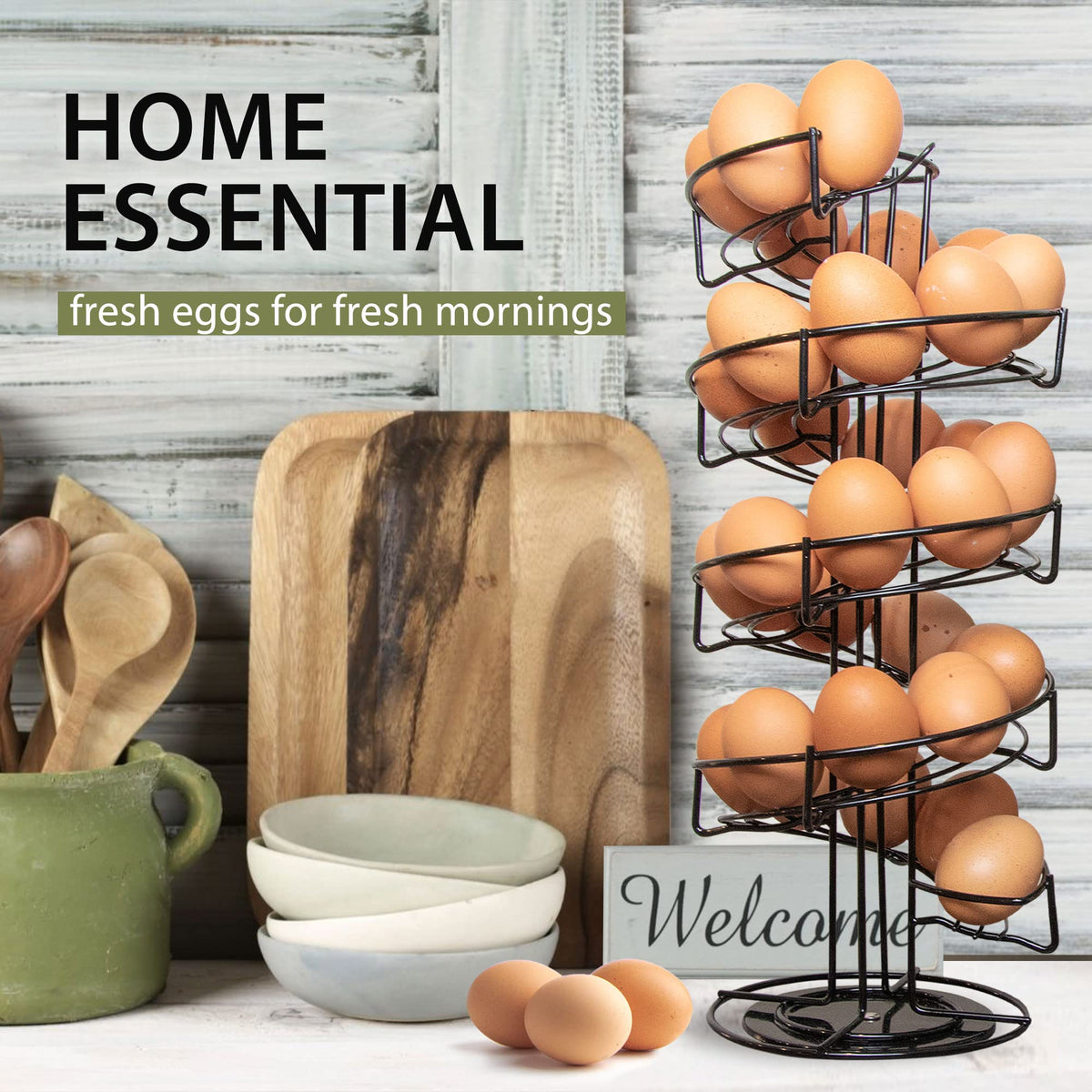 Shop Square Spiral Egg Holder non-slip base keeps rack steady.