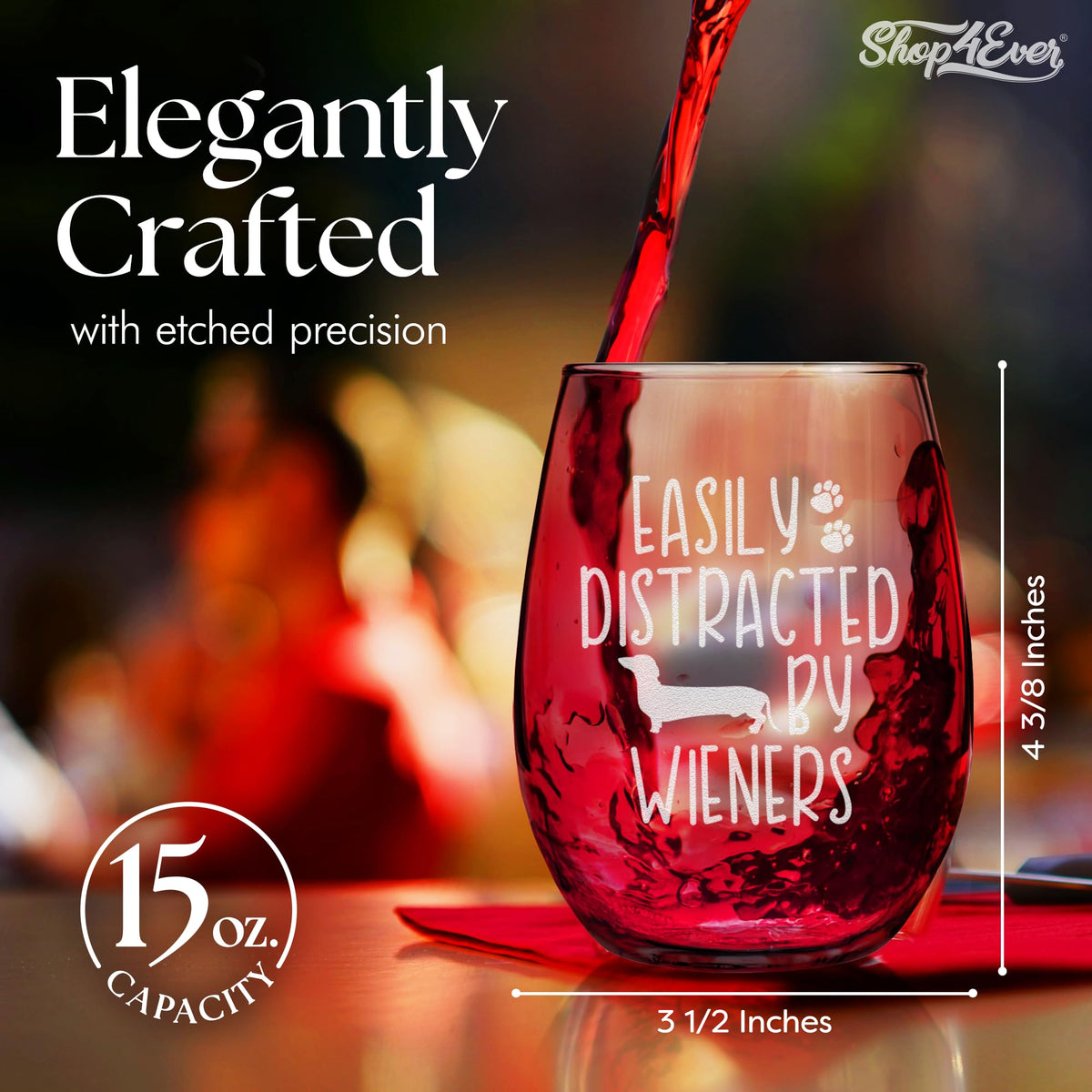 Shop4ever stemless wine glass crystal-clear finish for durable, everyday use.