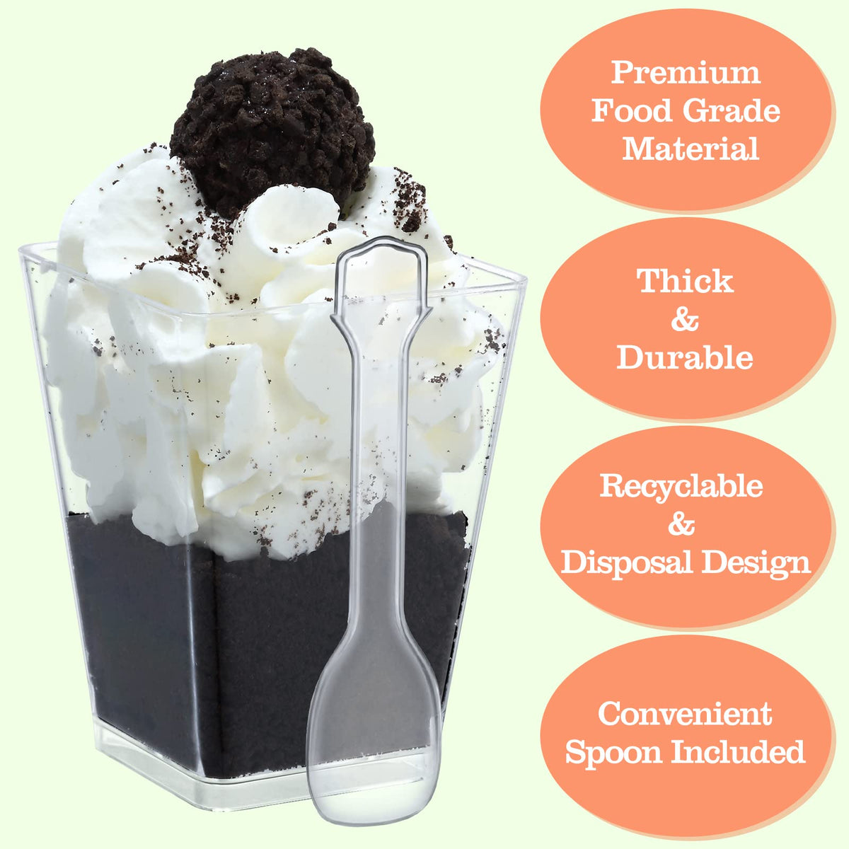 Shopday premium PS clear plastic cups ensure food-grade safety and sturdy protection
