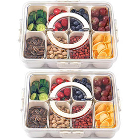 shopwithgreen divided serving tray with lid organized snack compartments for easy serving.