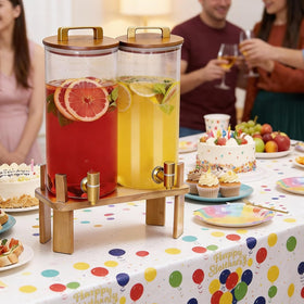 ShoreHao complete dispenser set with pitchers, stand, and accessories for effortless hosting.